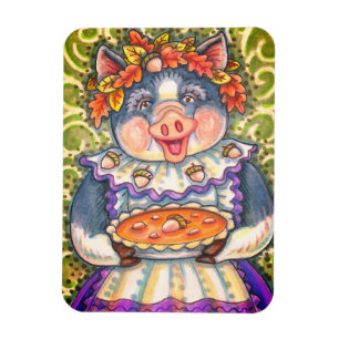 PIG & ACORN PIE, THANKSGIVING MADE WITH LOVE MAGNET