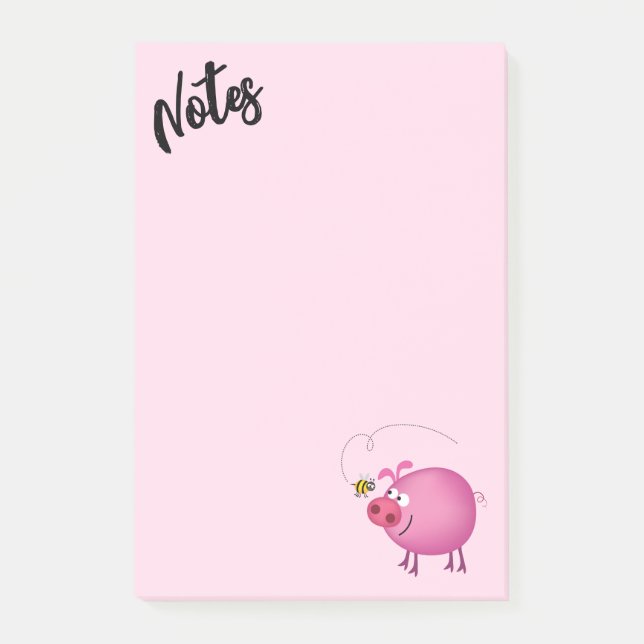 Pig and Bee Friends  Post-it Notes (Front)