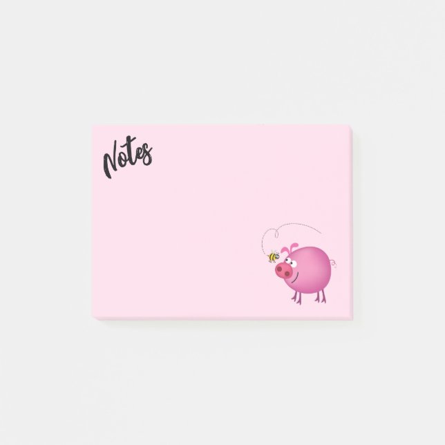 Pig and Bee Friends  Post-it Notes (Front)