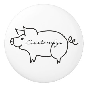 Pig Animal Thunder_Cove Ceramic Knob