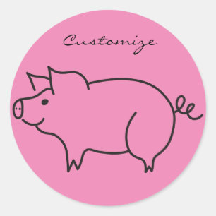 Pig Animal Thunder_Cove Classic Round Sticker