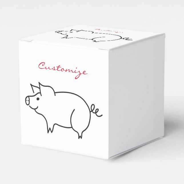 Pig Animal Thunder_Cove Favour Box (Front Side)