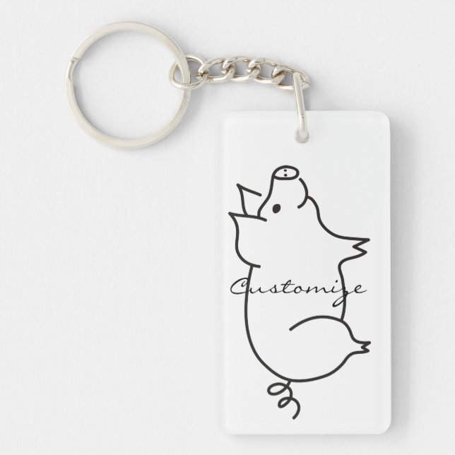 Pig Animal Thunder_Cove Key Ring (Front)