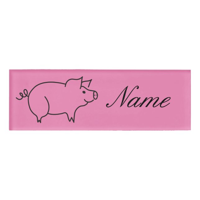 Pig Animal Thunder_Cove Name Tag (Front)