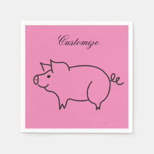 Pig Animal Thunder_Cove Napkin