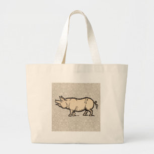 Pig Antique Piggy Cute Vintage Illustration Large Tote Bag