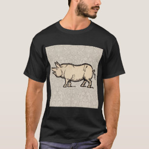 Pig Antique Piggy Cute Vintage Illustration T-Shirt