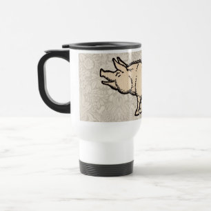 Pig Antique Piggy Cute Vintage Illustration Travel Mug