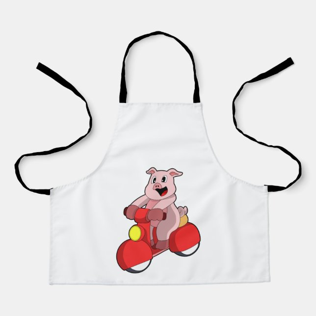 Pig as Biker with Scooter Apron (Front)
