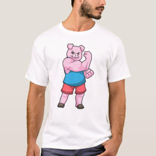 Pig as Bodybuilder with big Upper arm T-Shirt