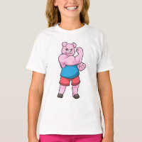 Pig as Bodybuilder with big Upper arm