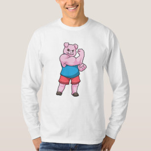 Pig as Bodybuilder with big Upper arm T-Shirt