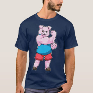 Pig as Bodybuilder with big Upper arm T-Shirt