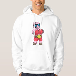 Pig as Boxer with Boxing gloves Hoodie