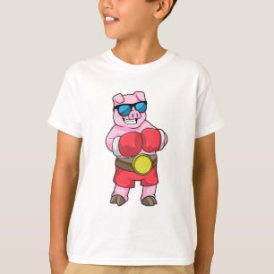 Pig as Boxer with Boxing gloves T-Shirt