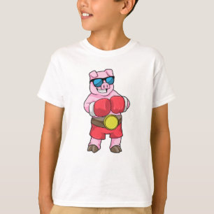 Pig as Boxer with Boxing gloves T-Shirt