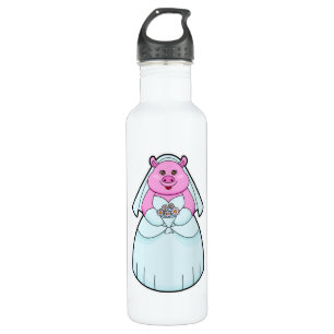 Pig as Bride with Veil 710 Ml Water Bottle
