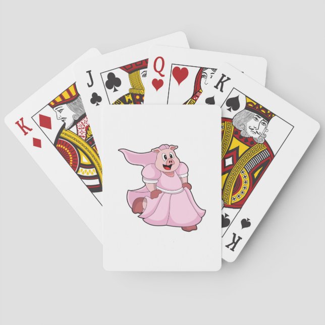 Pig as Bride with Wedding dress Playing Cards (Back)
