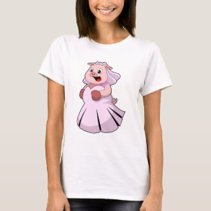 Pig as Bride with Wedding dress.PNG T-Shirt