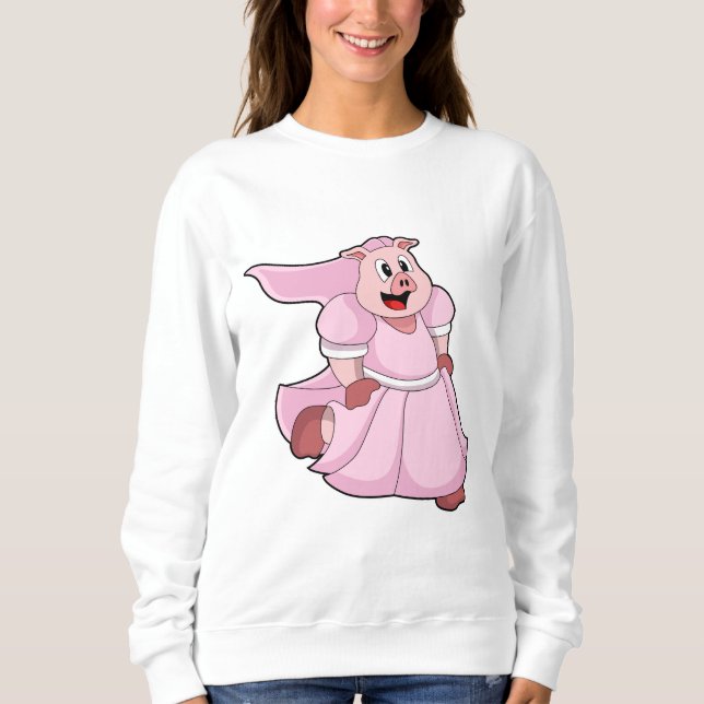 Pig as Bride with Wedding dress Sweatshirt (Front)