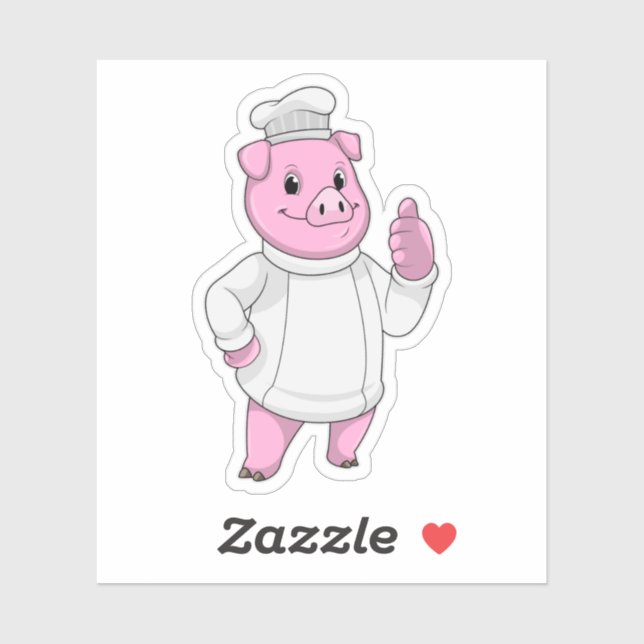 Pig as Cook with Chef hat (Sheet)