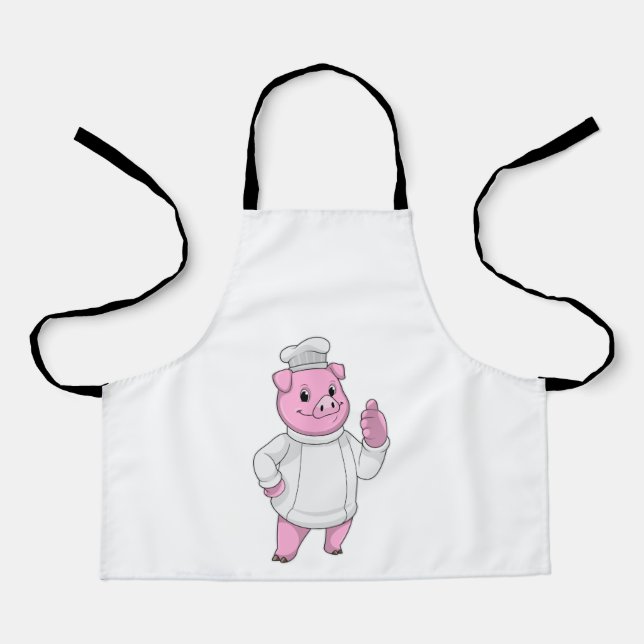 Pig as Cook with Chef hat Apron (Front)