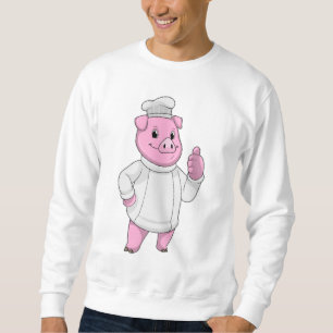 Pig as Cook with Chef hat Sweatshirt