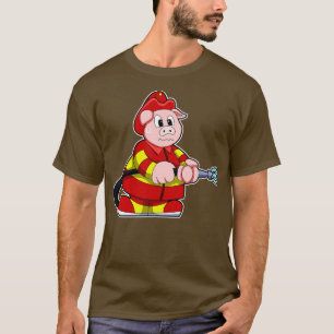 Pig as Firefighter with Fire extinguisher 1 T-Shirt