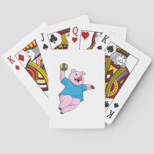 Pig as Handball player with Handball Playing Cards