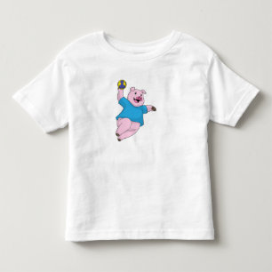 Pig as Handball player with Handball Toddler T-Shirt