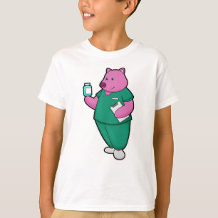 Pig as Nurse with Medicine T-Shirt