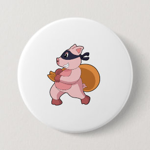 Pig as Runner 7.5 Cm Round Badge