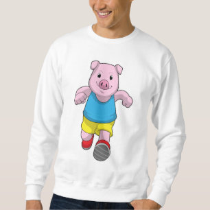 Pig as Runner at Running Sweatshirt