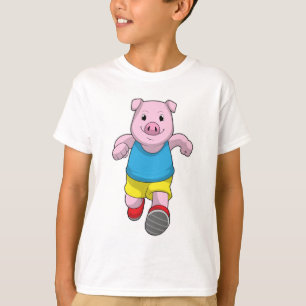 Pig as Runner at Running T-Shirt