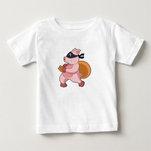 Pig as Runner Baby T-Shirt (Front)