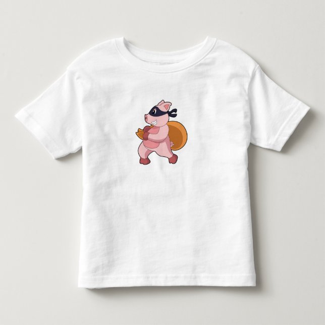 Pig as Runner Toddler T-Shirt (Front)