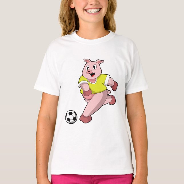 Pig as Soccer player with Soccer T-Shirt (Front)