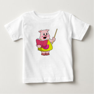 Pig as Teacher with Book Baby T-Shirt