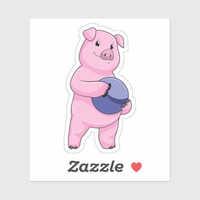 Pig at Bowling with Bowling ball (Sheet)