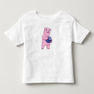 Pig at Bowling with Bowling ball Toddler T-Shirt