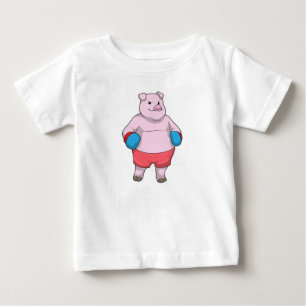 Pig at Boxing with Boxing gloves Baby T-Shirt
