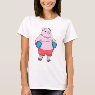 Pig at Boxing with Boxing gloves T-Shirt