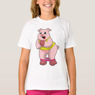 Pig at Fitness with Rubber band T-Shirt