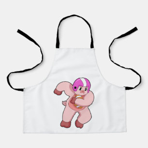 Pig at Football Sports Apron