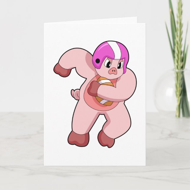 Pig at Football Sports Card (Front)