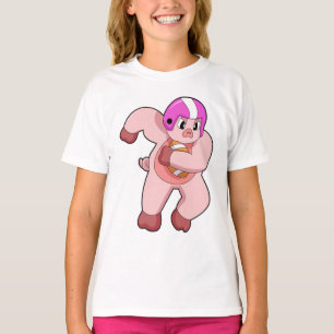 Pig at Football Sports T-Shirt