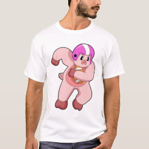 Pig at Football Sports T-Shirt