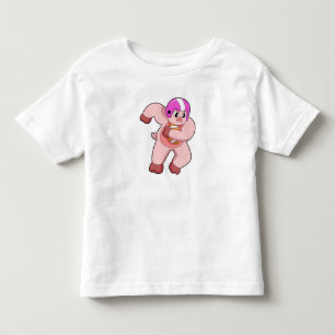 Pig at Football Sports Toddler T-Shirt