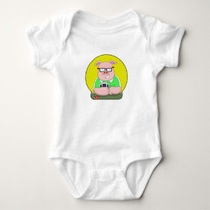 Pig at Poker with Cards Baby Bodysuit