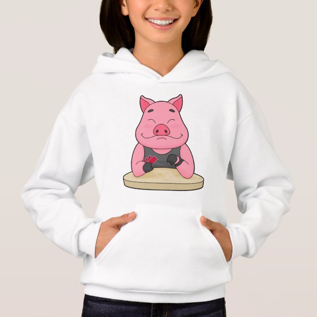 Pig at Poker with Poker cards (Front)